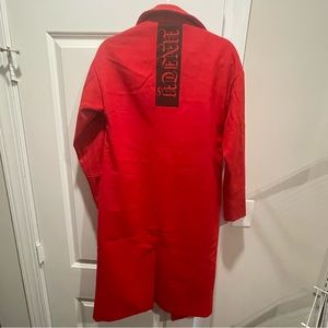 Missguided Red Trench Coat with Black Back Panel